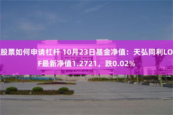 股票如何申请杠杆 10月23日基金净值：天弘同利LOF最新净值1.2721，跌0.02%